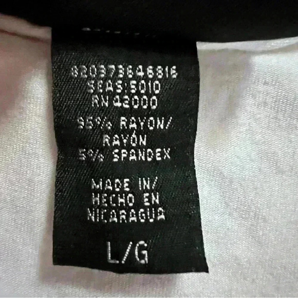 Attention Long Cinched Long Sleeve White Crew Neck Tee Shirt Suze L, EUC Comfy - Picture 5 of 6